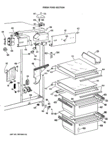 03 - Fresh Food Section parts for Ge Refrigerator MSX24DRAWH from AppliancePartsPros.com