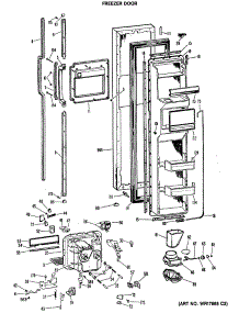 02 - Freezer Door parts for Ge Refrigerator MSX27HRBWH from AppliancePartsPros.com