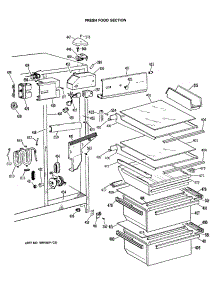 04 - Fresh Food Section parts for Ge Refrigerator TFX24ZRSAWH from AppliancePartsPros.com