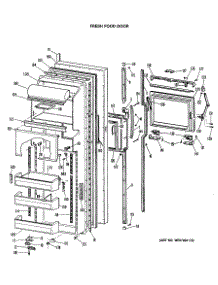 02 - Fresh Food Door parts for Ge Refrigerator TFX24ZFSAWH from AppliancePartsPros.com