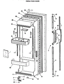 02 - Fresh Food Door parts for Ge Refrigerator TFX24ZRSAAD from AppliancePartsPros.com