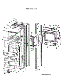 02 - Fresh Food Door parts for Ge Refrigerator TFX27ZFSAWH from AppliancePartsPros.com