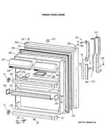 02 - Fresh Food Door parts for Ge Refrigerator TBX22JASNRWH from AppliancePartsPros.com