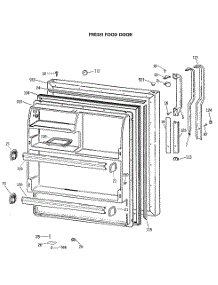02 - Fresh Food Door parts for Ge Refrigerator TBX18LASERWH from AppliancePartsPros.com