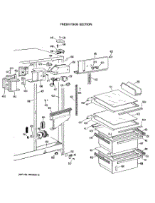03 - Fresh Food Section parts for Ge Refrigerator TFG20JASBWH from AppliancePartsPros.com