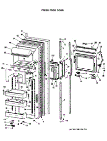 02 - Fresh Food Door parts for Ge Refrigerator TFC27ZFSBWH from AppliancePartsPros.com