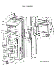02 - Fresh Food Door parts for Ge Refrigerator TFG24ZFSBWH from AppliancePartsPros.com