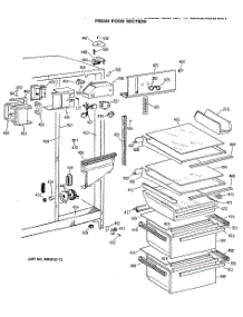 03 - Fresh Food Section parts for Ge Refrigerator TFG22ZASBAD from AppliancePartsPros.com