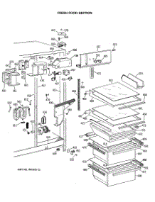 03 - Fresh Food Section parts for Ge Refrigerator TFG22ZRSBWH from AppliancePartsPros.com