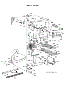02 - Freezer Section parts for Ge Refrigerator TFG24ZASBWH from AppliancePartsPros.com