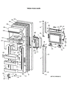 02 - Fresh Food Door parts for Ge Refrigerator TFG27PFSBAA from AppliancePartsPros.com