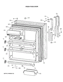 02 - Fresh Food Door parts for Ge Refrigerator TBH21JASNRWH from AppliancePartsPros.com