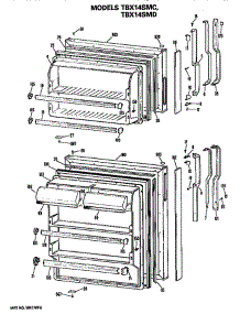 Doors parts for Ge Refrigerator TBX14SMDRHA from AppliancePartsPros.com