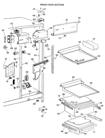 03 - Fresh Food Section parts for Ge Refrigerator TFX22VLK from AppliancePartsPros.com