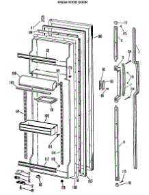 02 - Fresh Food Door parts for Ge Refrigerator TFX24ELL from AppliancePartsPros.com