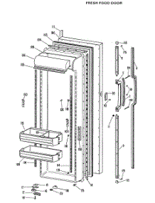 02 - Fresh Food Door parts for Ge Refrigerator TFX27ELJ from AppliancePartsPros.com