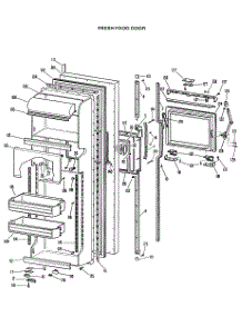 02 - Fresh Food Door parts for Ge Refrigerator TFX24FLJ from AppliancePartsPros.com