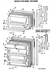 Doors parts for Ge Refrigerator TBX16SMDRWH from AppliancePartsPros.com