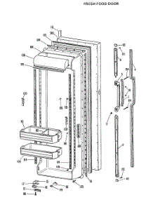 02 - Fresh Food Door parts for Ge Refrigerator TFX27RLJ from AppliancePartsPros.com