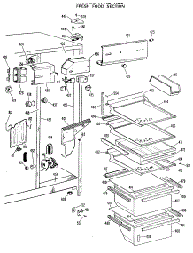 04 - Fresh Food Section parts for Ge Refrigerator TFX27RLJ from AppliancePartsPros.com