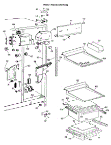 03 - Fresh Food Section parts for Ge Refrigerator TFX22VLL from AppliancePartsPros.com