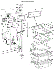 04 - Fresh Food Section parts for Ge Refrigerator TFX24FLK from AppliancePartsPros.com