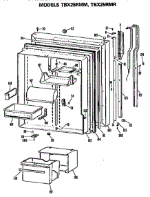 Fresh Food Door parts for Ge Refrigerator TBX25RMMWHD from AppliancePartsPros.com