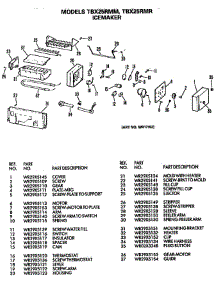 Icemaker parts for Ge Refrigerator TBX25RMMWHD from AppliancePartsPros.com