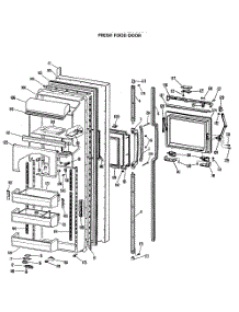 02 - Fresh Food Door parts for Ge Refrigerator TFX27IMA from AppliancePartsPros.com