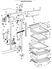 04 - Fresh Food Section parts for Ge Refrigerator TFXE24RLR from AppliancePartsPros.com
