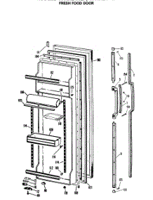 02 - Fresh Food Door parts for Ge Refrigerator TFXH24RLR from AppliancePartsPros.com