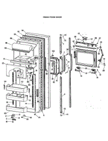 02 - Fresh Food Door parts for Ge Refrigerator TFCW27FLR from AppliancePartsPros.com