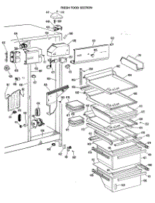 04 - Fresh Food Section parts for Ge Refrigerator TFCW27FLR from AppliancePartsPros.com
