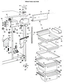 04 - Fresh Food Section parts for Ge Refrigerator TFX24FLP from AppliancePartsPros.com