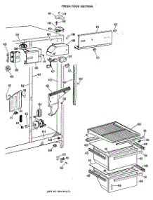 03 - Fresh Food Section parts for Ge Refrigerator TFX24PLL from AppliancePartsPros.com