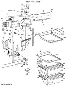 05 - Fresh Food Section parts for Ge Refrigerator TFX24VLL from AppliancePartsPros.com
