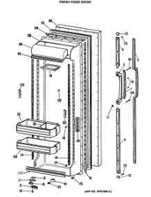 02 - Fresh Food Door parts for Ge Refrigerator TFCW24RMA from AppliancePartsPros.com