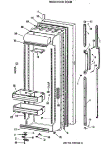 02 - Fresh Food Door parts for Ge Refrigerator TFX24TMA from AppliancePartsPros.com