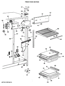03 - Fresh Food Section parts for Ge Refrigerator TFX22PME from AppliancePartsPros.com