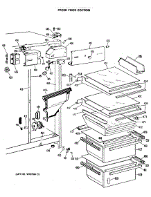 03 - Fresh Food Section parts for Ge Refrigerator TFX22ZMA from AppliancePartsPros.com