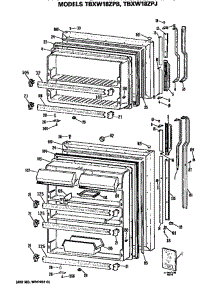 Doors parts for Ge Refrigerator TBXW18ZPBRWH from AppliancePartsPros.com
