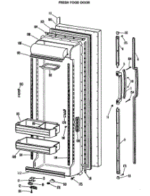 02 - Fresh Food Door parts for Ge Refrigerator TFX27TMA from AppliancePartsPros.com