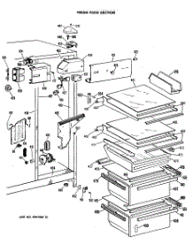 03 - Fresh Food Section parts for Ge Refrigerator TFH22RNA from AppliancePartsPros.com