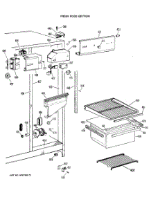 03 - Fresh Food Section parts for Ge Refrigerator TFX19LRAWH from AppliancePartsPros.com