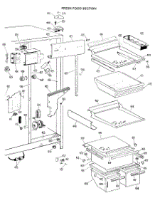 04 - Fresh Food Section parts for Ge Refrigerator TFX24FHE from AppliancePartsPros.com