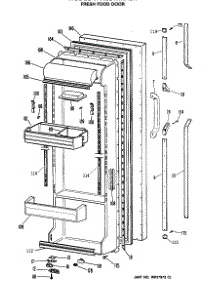 02 - Fresh Food Door parts for Ge Refrigerator TFHB24RRABK from AppliancePartsPros.com