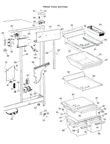 03 - Fresh Food Section parts for Ge Refrigerator TFX22RHE from AppliancePartsPros.com
