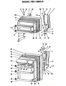 Doors parts for Ge Refrigerator TBX18BGR from AppliancePartsPros.com
