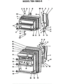 Doors parts for Ge Refrigerator TBX18KGR from AppliancePartsPros.com