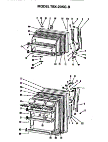 Doors parts for Ge Refrigerator TBX20KGB from AppliancePartsPros.com